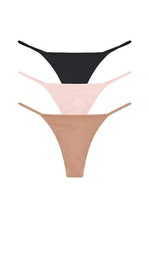 Negative Underwear GlacÃ© String Thong (3-pack) in Black,Nude by NEGATIVE UNDERWEAR