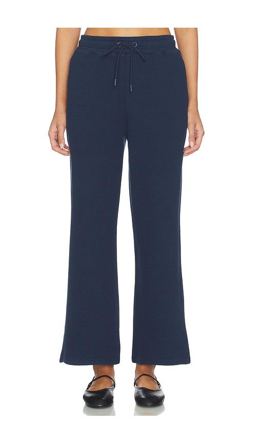 Negative Underwear Waffle Knit Cropped Track Pant in Navy by NEGATIVE UNDERWEAR