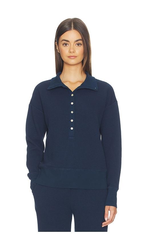 Negative Underwear Waffle Knit Pullover in Navy by NEGATIVE UNDERWEAR
