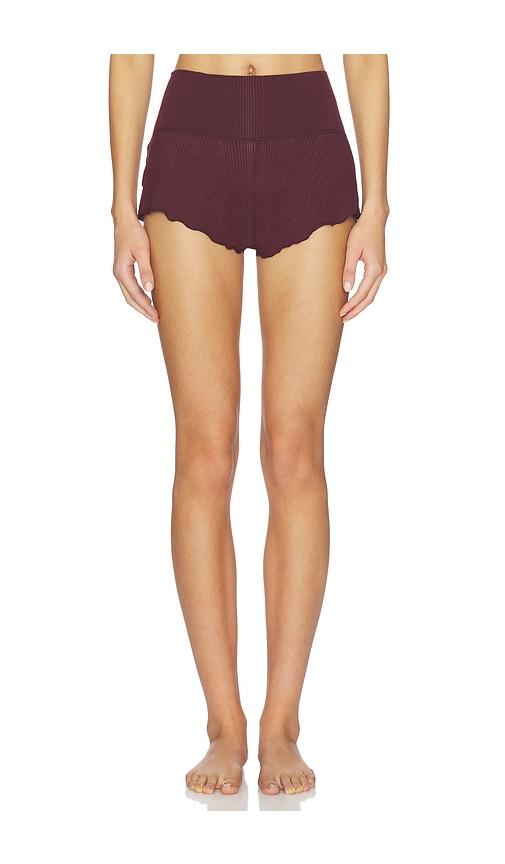 Negative Underwear Whipped Mini Short in Burgundy by NEGATIVE UNDERWEAR