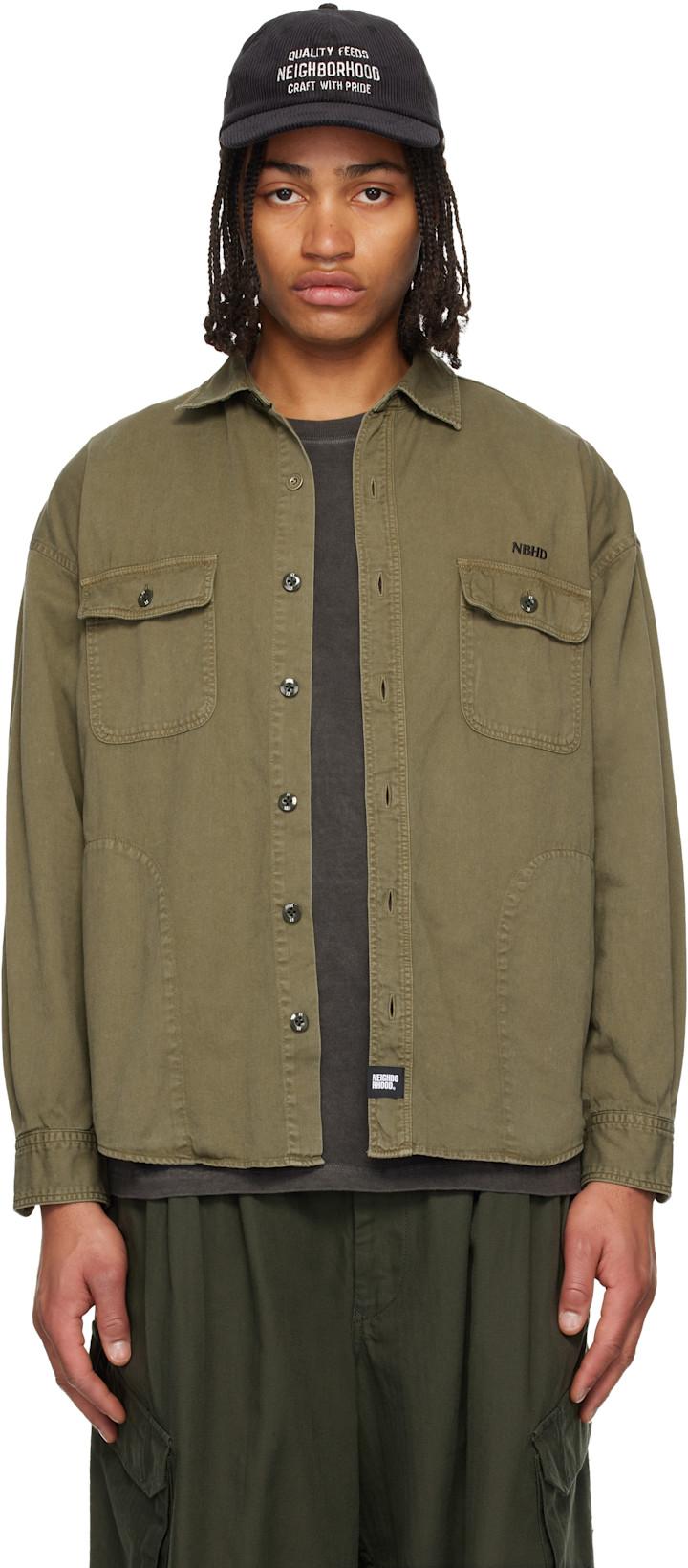 Khaki Garment Dyed Shirt by NEIGHBORHOOD