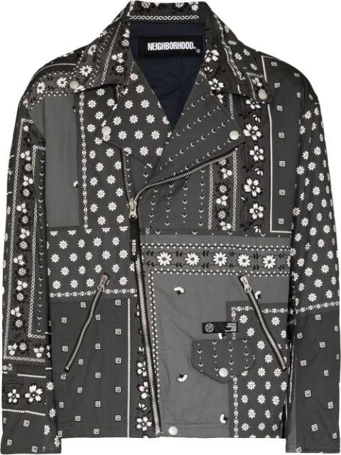 bandana-print biker jacket by NEIGHBORHOOD