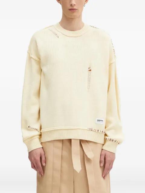 distressed detail crew neck sweater by NEIGHBORHOOD