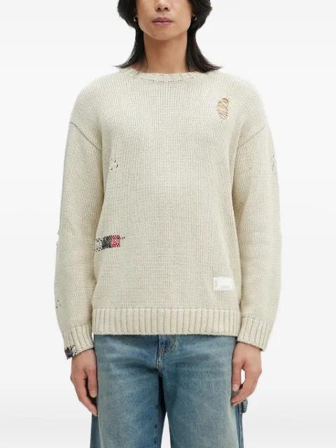 distressed embroidered sweater by NEIGHBORHOOD