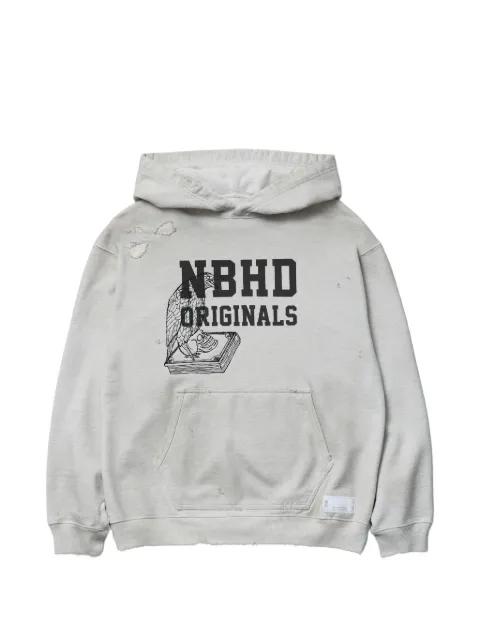 distressed graphic-print hoodie by NEIGHBORHOOD
