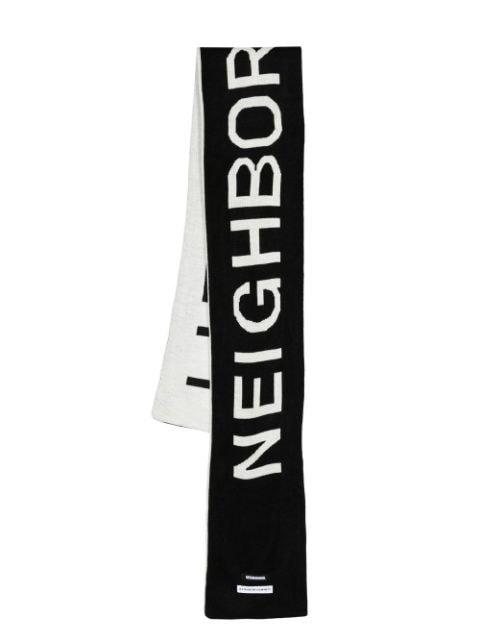 intarsia-knit logo scarf by NEIGHBORHOOD