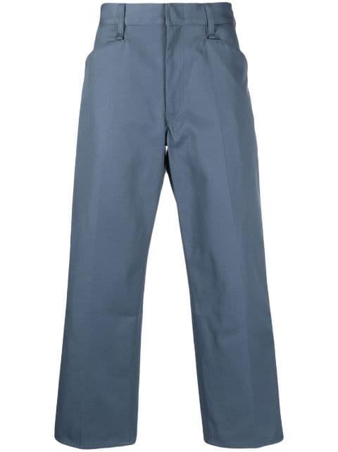 logo-patch wide-leg trousers by NEIGHBORHOOD logo-patch wide-leg trousers by NEIGHBORHOOD