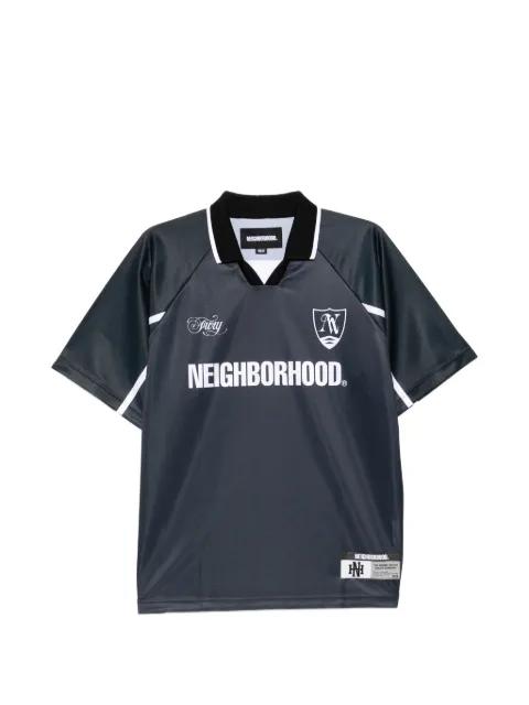 logo-print V-neck T-shirt by NEIGHBORHOOD