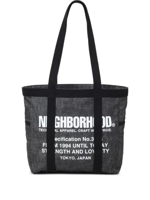 logo-print denim tote bag by NEIGHBORHOOD