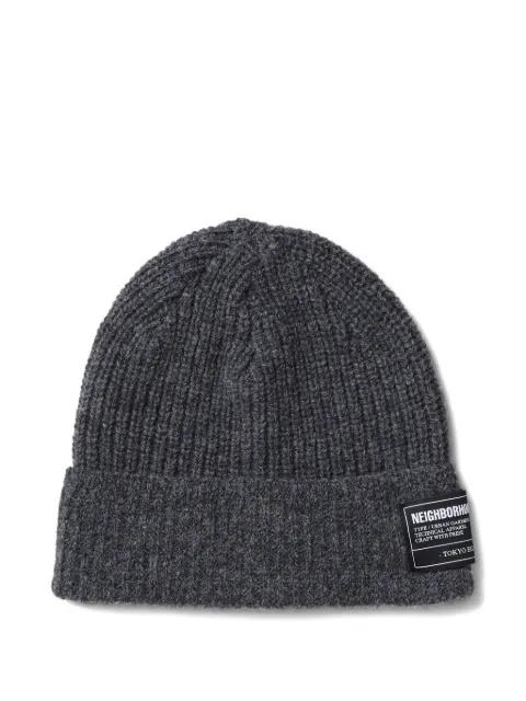 ribbed logo-patch beanie hat by NEIGHBORHOOD