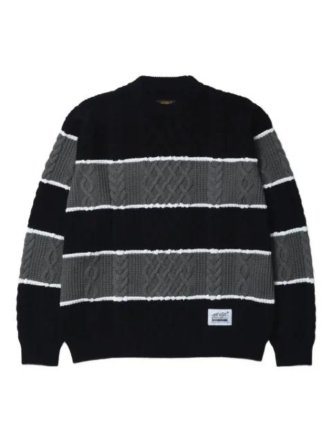 striped cable-knit sweater by NEIGHBORHOOD