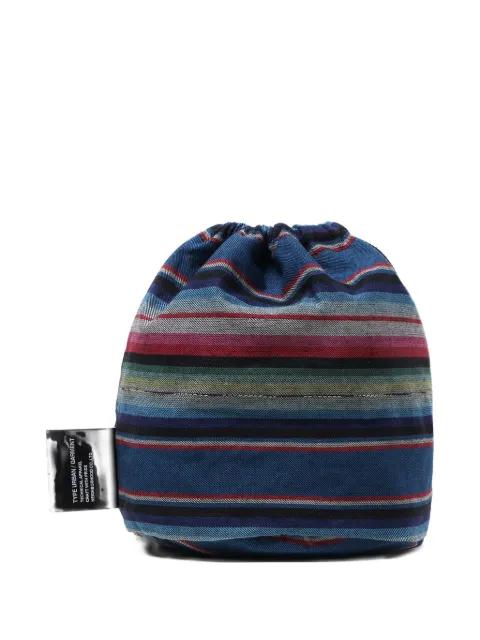 striped drawstring messenger bag by NEIGHBORHOOD