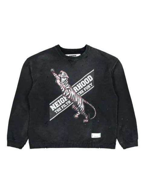 tiger-graphic faded-effect sweatshirt by NEIGHBORHOOD