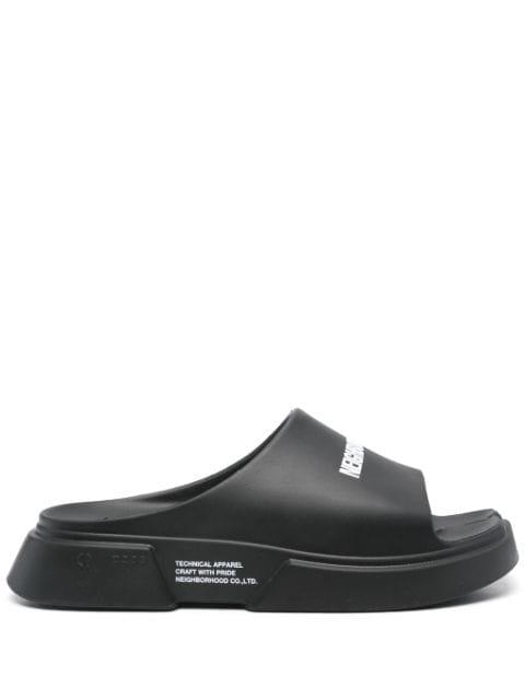 x Paes logo-print slides by NEIGHBORHOOD