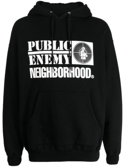 x Public Enemy logo-print cotton hoodie by NEIGHBORHOOD
