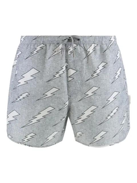 Rain Bolts-print swim shorts by NEIL BARRETT