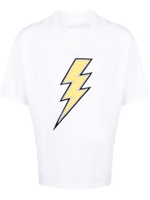 Thunderbolt-embroidered cotton T-shirt by NEIL BARRETT
