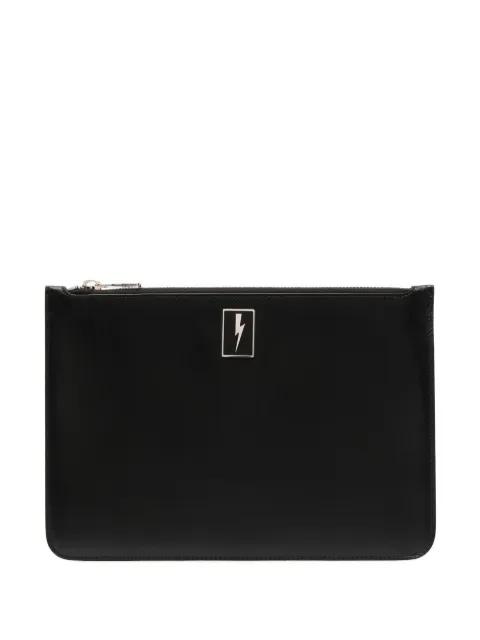 Thunderbolt-print clutch bag by NEIL BARRETT Thunderbolt-print clutch bag by NEIL BARRETT