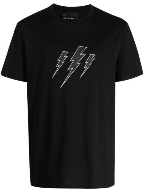 Thunderbolt-print cotton T-shirt by NEIL BARRETT