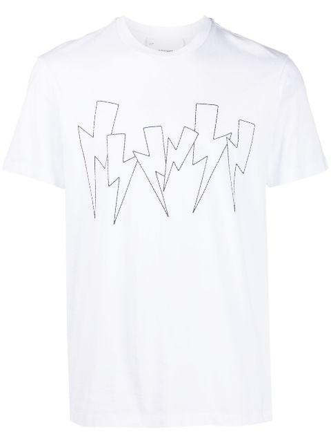 Thunderbolt-print crew-neck T-shirt by NEIL BARRETT