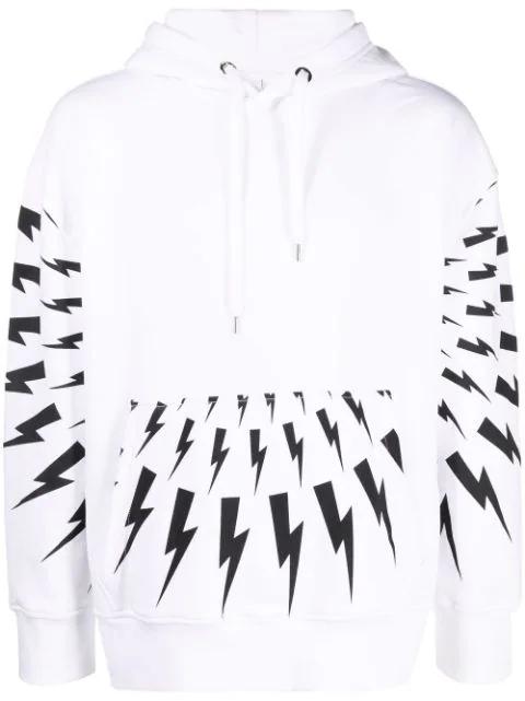 Thunderbolt-print hoodie by NEIL BARRETT