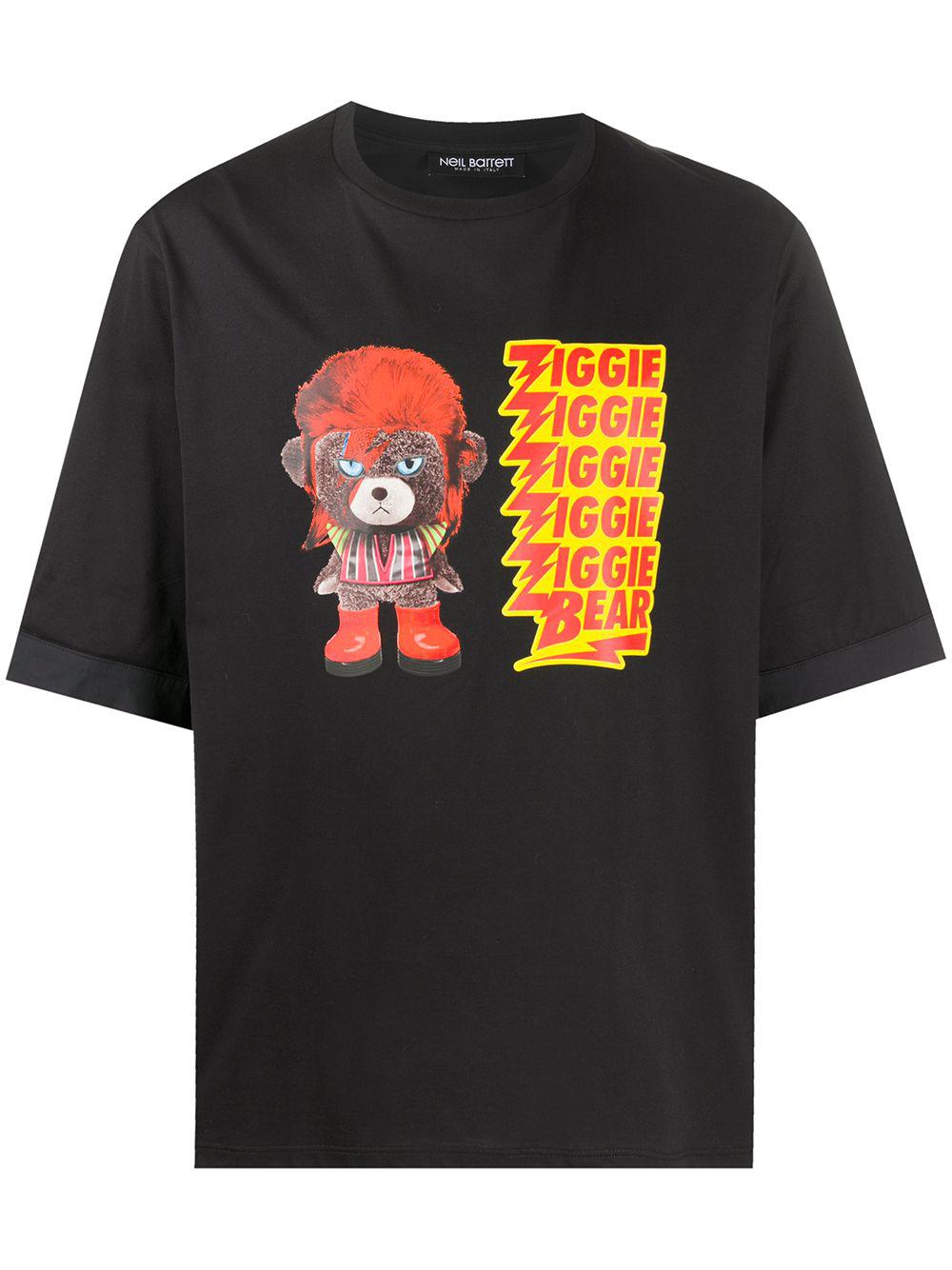 Ziggie bear print cotton T-shirt by NEIL BARRETT