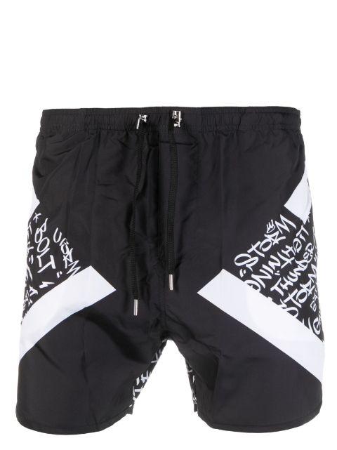 calligraphy-print drawstring swim shorts by NEIL BARRETT