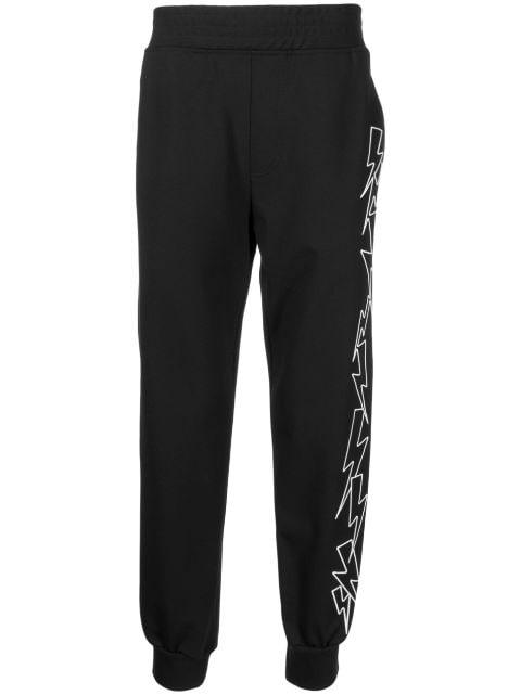embroidered-bolts track pants by NEIL BARRETT