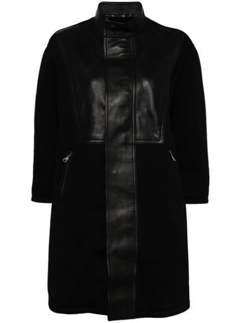 faux leather-trimmed coat by NEIL BARRETT