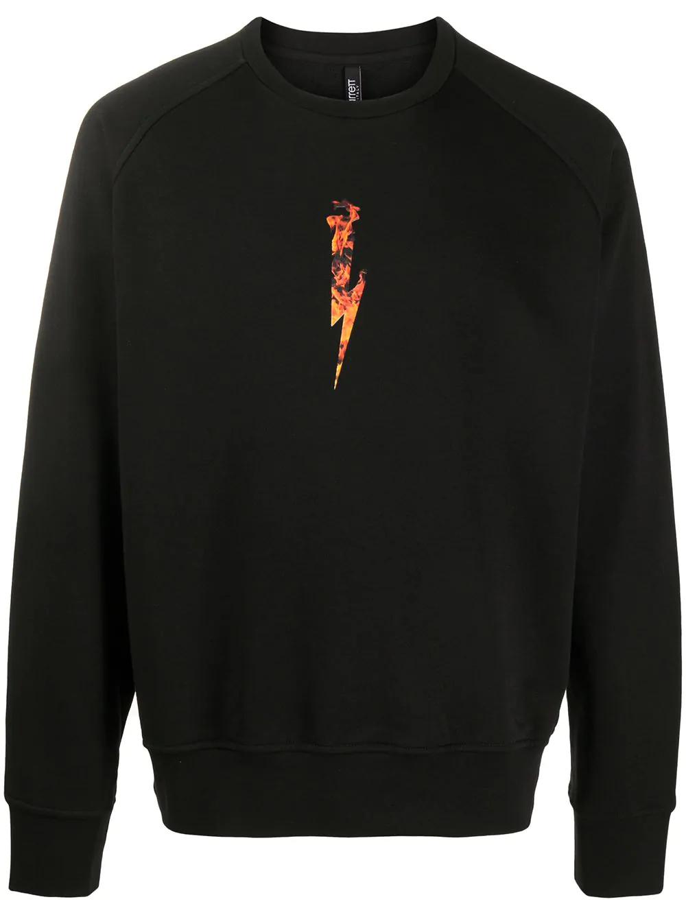 flames logo print sweatshirt by NEIL BARRETT