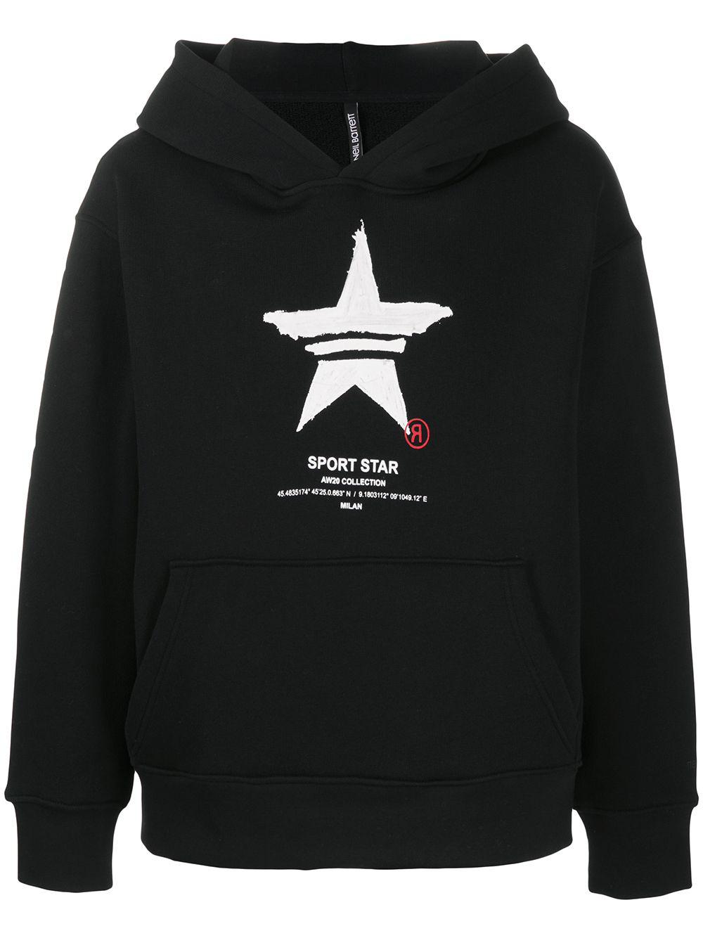 hand-painted Sports Star print hoodie by NEIL BARRETT