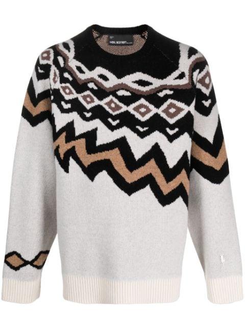 intarsia-knit wool jumper by NEIL BARRETT