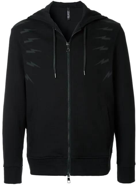 lightning bolt zipped hoodie by NEIL BARRETT