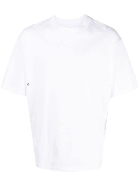 logo-appliqué eyelet-detail T-shirt by NEIL BARRETT