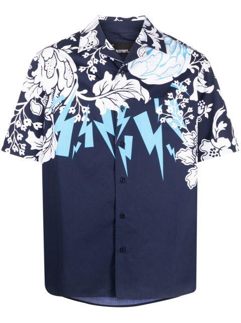 mix-print short-sleeve shirt by NEIL BARRETT