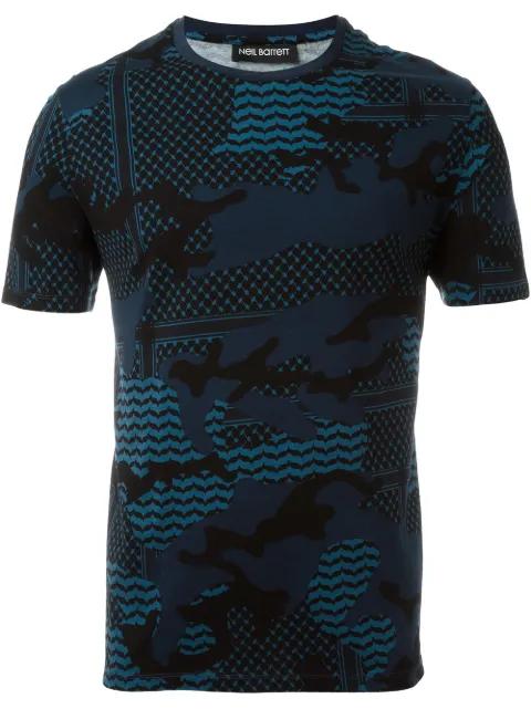 patterned camouflage T-shirt by NEIL BARRETT