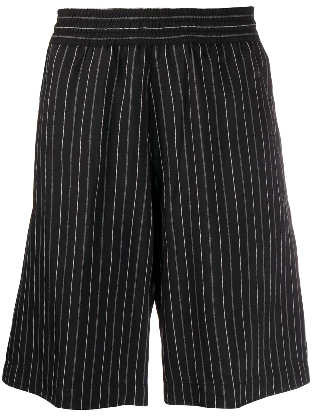 pinstripe elasticated-waistband shorts by NEIL BARRETT