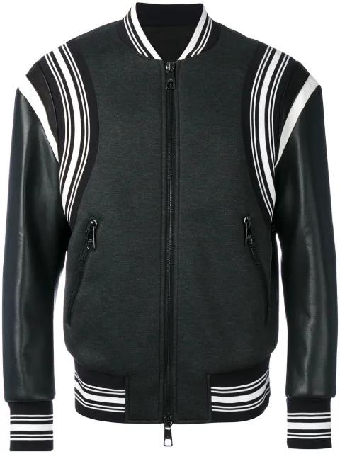 striped trim bomber jacket by NEIL BARRETT