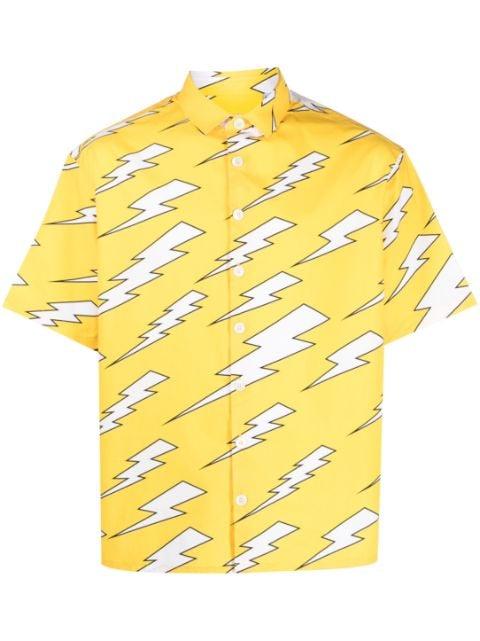 thunder-print cotton shirt by NEIL BARRETT