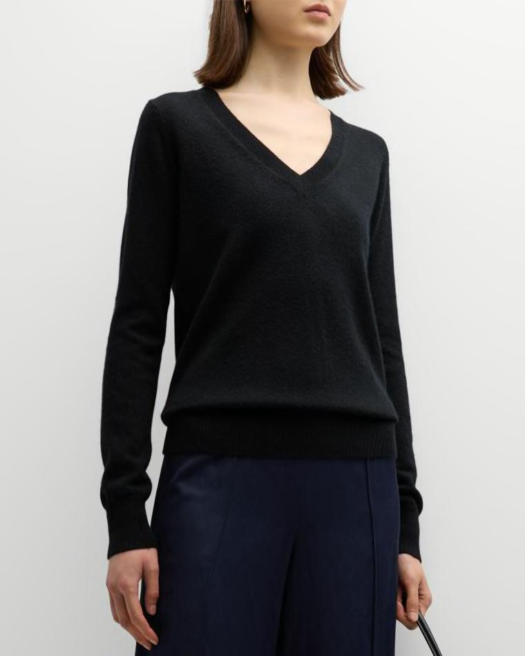 Cashmere Classic V-Neck Sweater by NEIMAN MARCUS CASHMERE COLLECTION