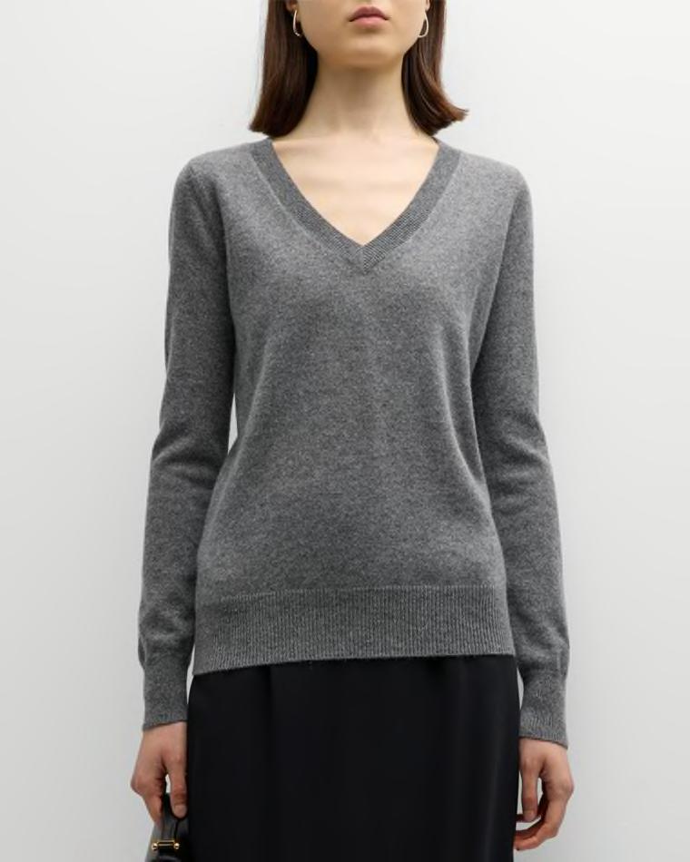 Cashmere Classic V-Neck Sweater by NEIMAN MARCUS CASHMERE COLLECTION