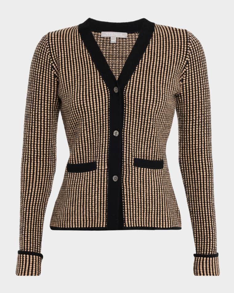Cashmere Contrast Pique Knit Jacket by NEIMAN MARCUS CASHMERE COLLECTION
