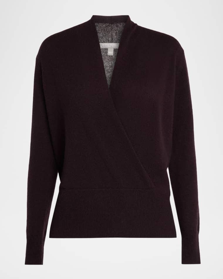 Cashmere Faux Wrap Sweater by NEIMAN MARCUS CASHMERE COLLECTION