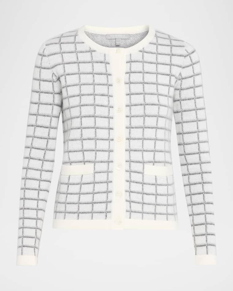 Cashmere Jacquard Grid Jacket by NEIMAN MARCUS CASHMERE COLLECTION