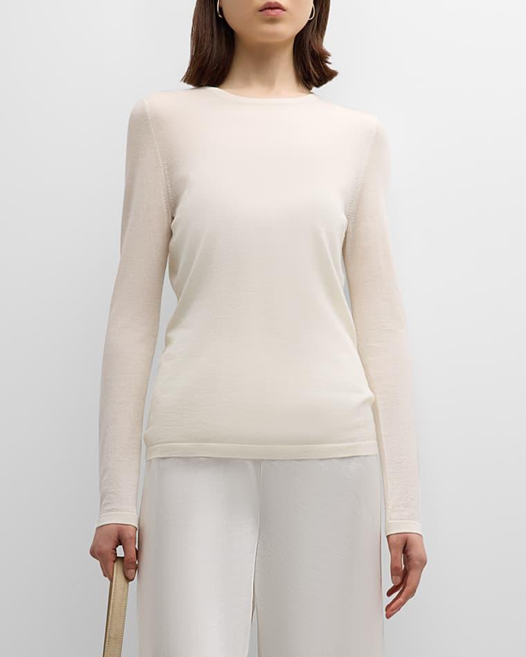 Cashmere Superfine Crewneck Top by NEIMAN MARCUS CASHMERE COLLECTION