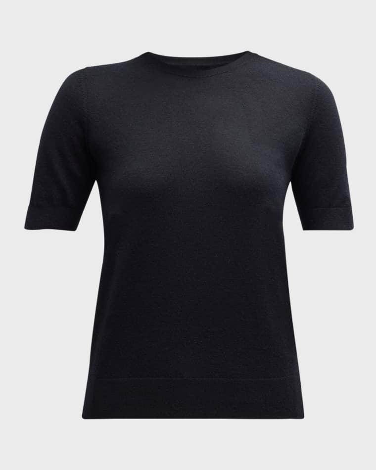 Superfine Cashmere Crop Sweater by NEIMAN MARCUS CASHMERE COLLECTION