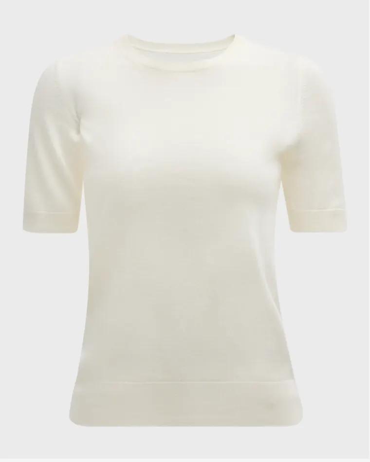 Superfine Cashmere Crop Sweater by NEIMAN MARCUS CASHMERE COLLECTION