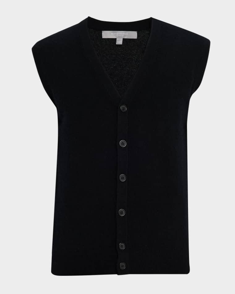 Men's Cashmere Button-Front Vest by NEIMAN MARCUS