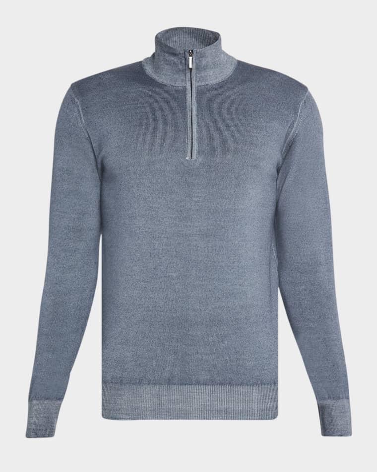Men's Dyed Merino Wool Quarter-Zip Sweater by NEIMAN MARCUS