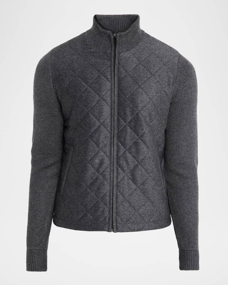 Men's Quilted Full-Zip Sweater by NEIMAN MARCUS